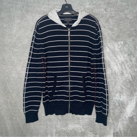 Buffalo David Bitton Stripped Zip Up Hoodie Size Large - Picture 1 of 8